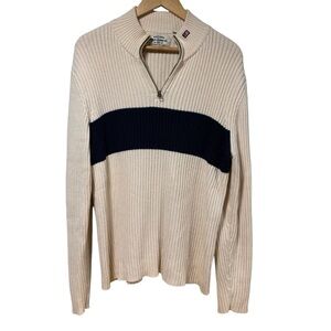 Ralph Lauren‎ Cream and Navy Zip Up Sweater